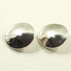 SIMON SEBBAG Sterling Silver Button Stud Clip Earrings